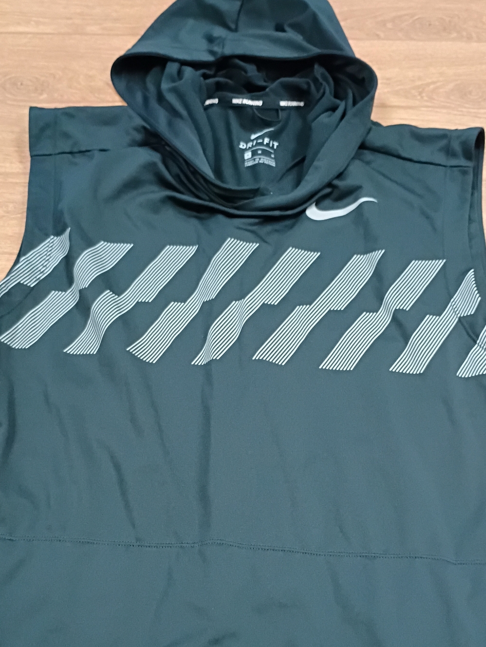 Nike Sleeveless Hooded Training Top - Black with Silver Graphic